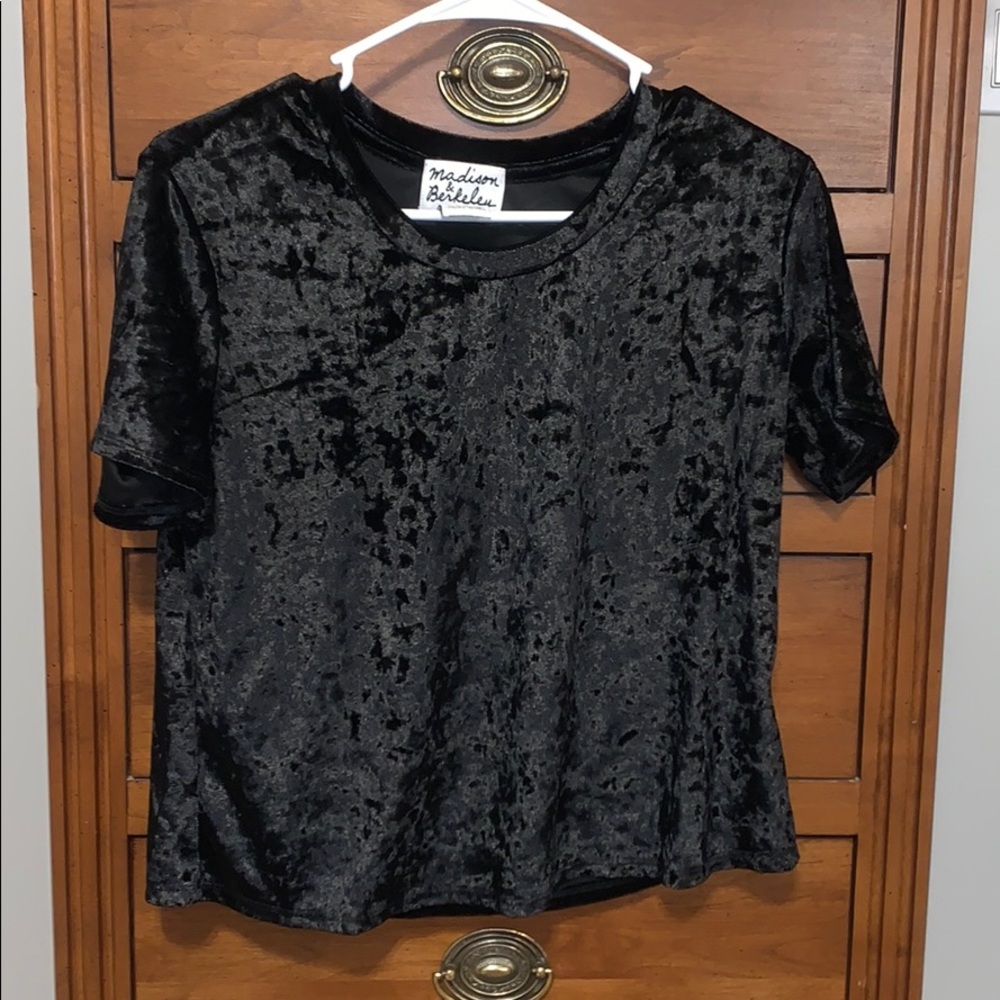 Black velvet crop top